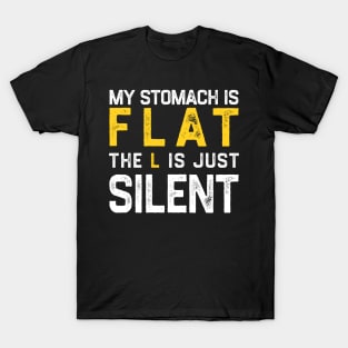 Flat Stomach Funny Saying T-Shirt